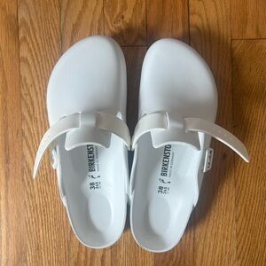 Birkenstock Kids White Slippers (Never Worn)